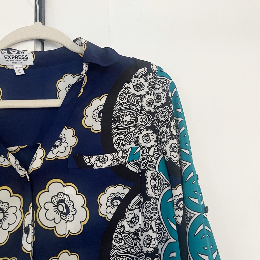 Express Portofino Shirt Blue Pattern - Picture 6 of 6